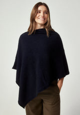 Kapua Cashmere Button Cape in Navy | Untouched World