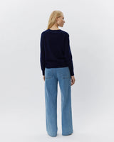 Delia Round Neck Jumper in Navy | Sofie Schnoor