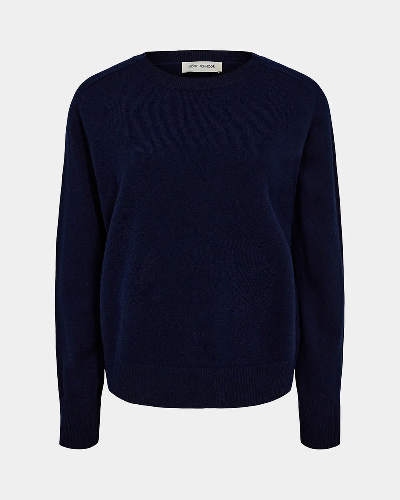 Delia Round Neck Jumper in Navy | Sofie Schnoor