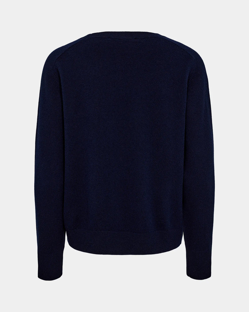 Delia Round Neck Jumper in Navy | Sofie Schnoor