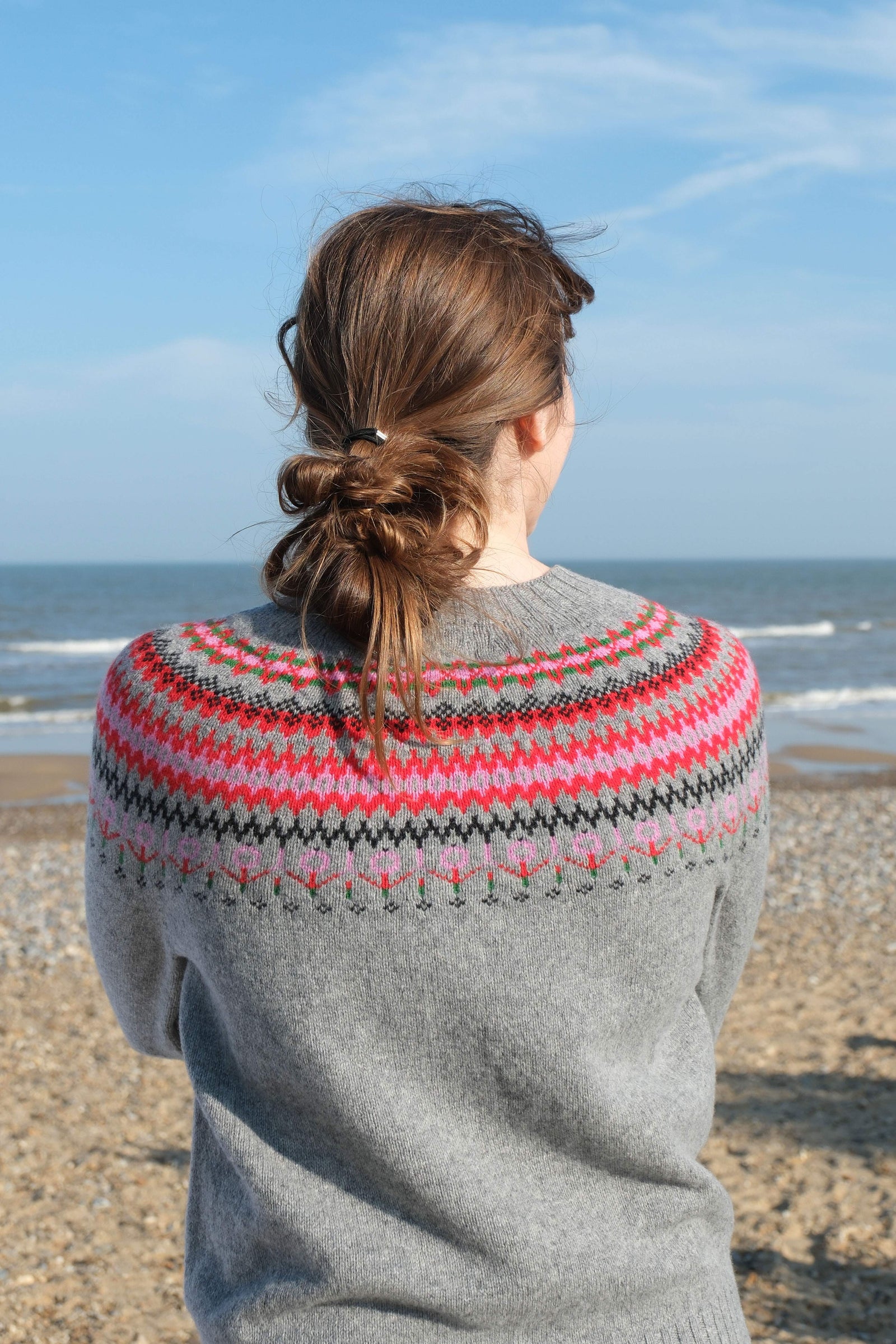 ら*じ様 SOL soonerorlaterHAND-KNITTED FLIGH Flannel Grey Fairisle Jumper | Quinton + Chadwick – Sarah Thomson