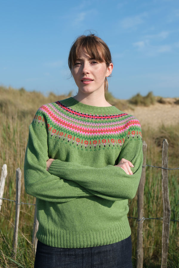 Foliage Green Fairisle Jumper | Quinton + Chadwick
