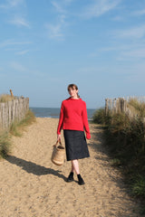 Red Swing Split Hem Jumper | Quinton + Chadwick