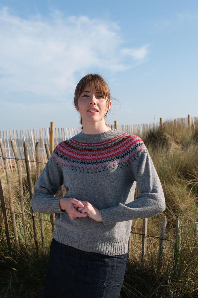 Flannel Grey Fairisle Jumper | Quinton + Chadwick