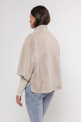 Dewi Faux Fur Cape in Birch | Rino & Pelle