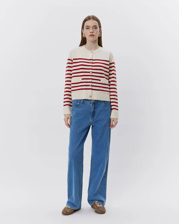 Elica Red Striped Cardigan | Sofie Schnoor