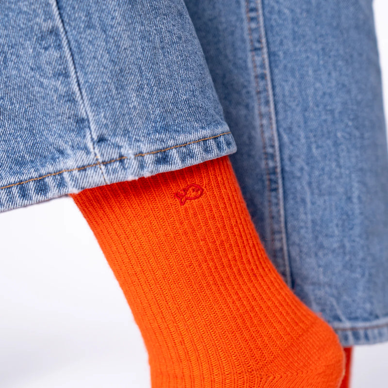 Orange Wool & Angora Socks | BillyBelt