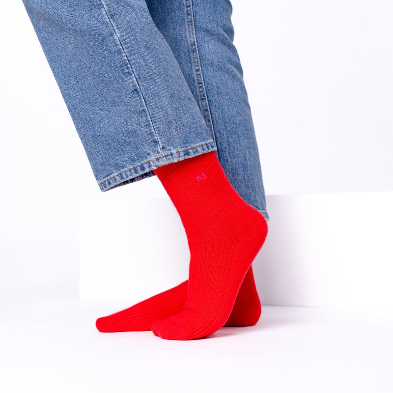 Red Wool & Angora Socks | BillyBelt