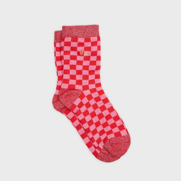 Red & Pink Check Socks | BillyBelt