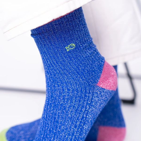 Blue & Pink Glitter Socks | BillyBelt