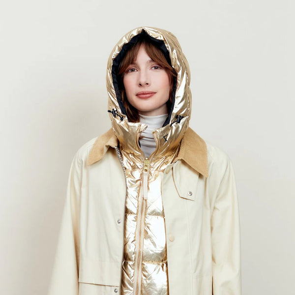 Reversible Hood Insert in Gold & Black | Fudoon