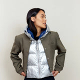 Reversible Hood Insert in Silver & Navy | Fudoon
