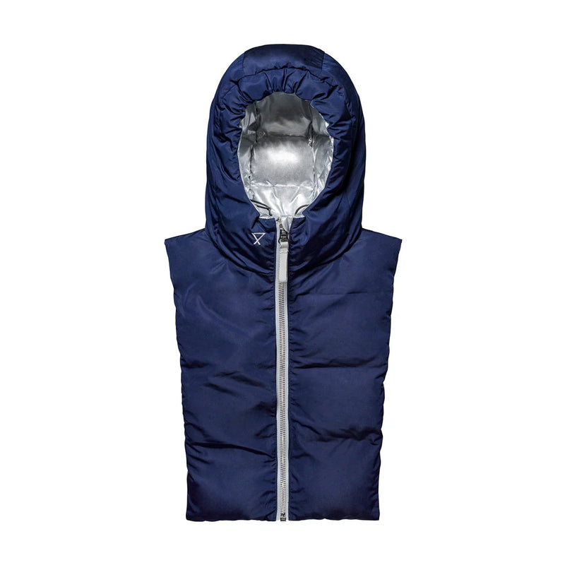 Reversible Hood Insert in Silver & Navy | Fudoon