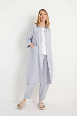 Ticking Linen Stripe Shirt Dress | Sahara