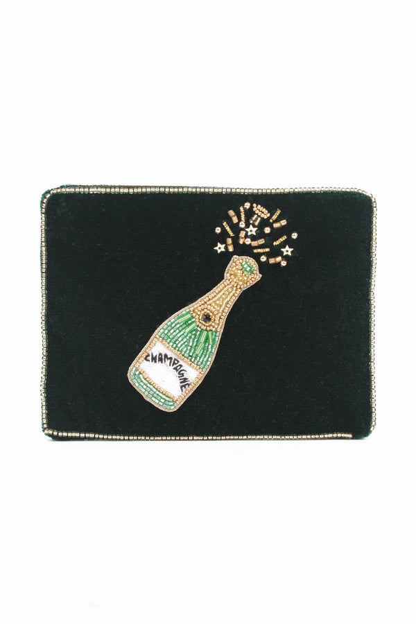 Green Champagne Small Velvet Purse | My Doris