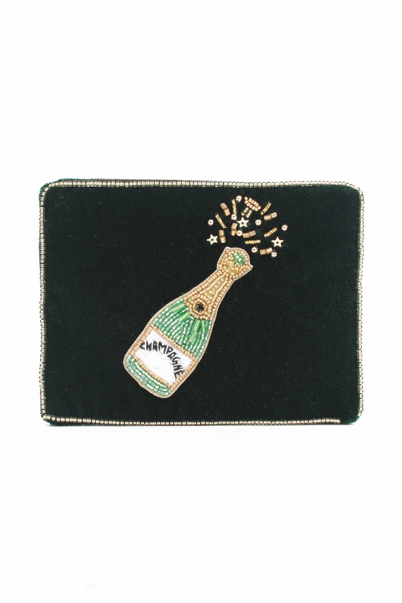 Green Champagne Small Velvet Purse | My Doris