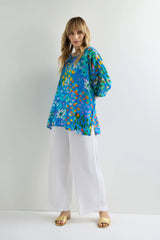 Abstract Painted Garden Top | Sahara