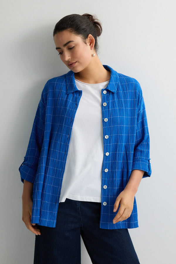 Stitched Grid Check Shirt | Sahara