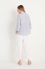 Ticking Linen Stripe Shirt | Sahara