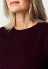 Mia Crew Jumper in Beetroot | Merinomink