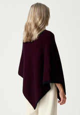Two Tone Poncho in Beetroot/Jet | Merinomink