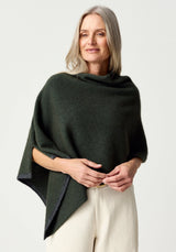 Two Tone Poncho in Wilderness/Slate | Merinomink