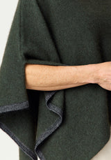 Two Tone Poncho in Wilderness/Slate | Merinomink