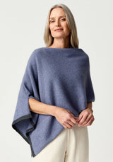 Two Tone Poncho in Waterfall/Slate | Merinomink