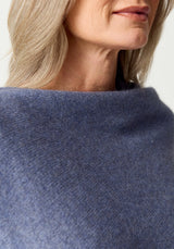 Two Tone Poncho in Waterfall/Slate | Merinomink