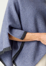Two Tone Poncho in Waterfall/Slate | Merinomink