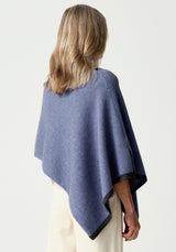 Two Tone Poncho in Waterfall/Slate | Merinomink
