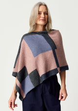 Empress Poncho in Rose Dust/Waterfall Multi | Merinomink