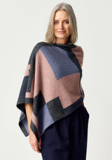 Empress Poncho in Rose Dust/Waterfall Multi | Merinomink