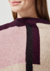 Empress Poncho in Latte/Chocolate Multi | Merinomink