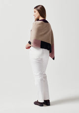 Empress Poncho in Latte/Chocolate Multi | Merinomink