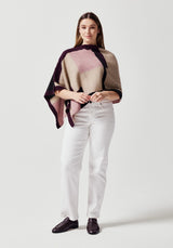 Empress Poncho in Latte/Chocolate Multi | Merinomink
