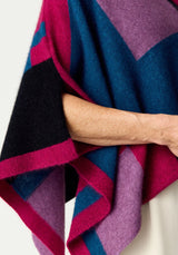 Empress Poncho in Aegean/Lupin Multi | Merinomink