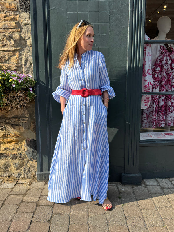 The Liza Striped Linen Maxi Dress | Sartoria Saracena