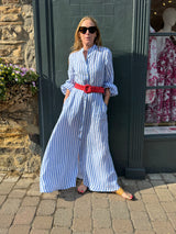 The Liza Striped Linen Maxi Dress | Sartoria Saracena