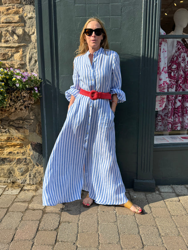 The Liza Striped Linen Maxi Dress | Sartoria Saracena