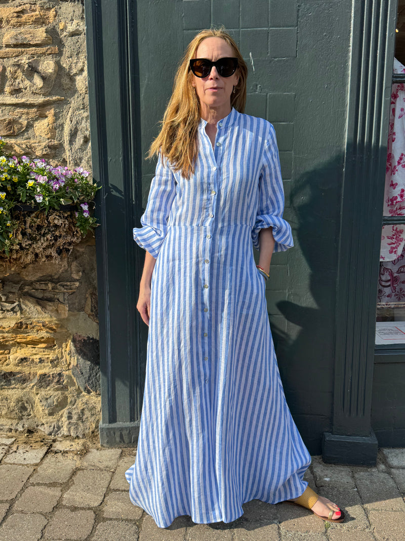 The Liza Striped Linen Maxi Dress | Sartoria Saracena