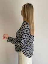 Jimco Navy Patterned Blouse | EMME