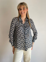 Facella Navy Patterned Shirt | EMME