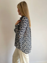 Facella Navy Patterned Shirt | EMME