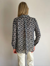 Facella Navy Patterned Shirt | EMME