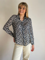 Facella Navy Patterned Shirt | EMME