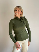 Osaka Green Tie Neck Jumper | EMME