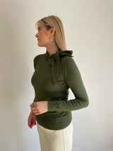 Osaka Green Tie Neck Jumper | EMME