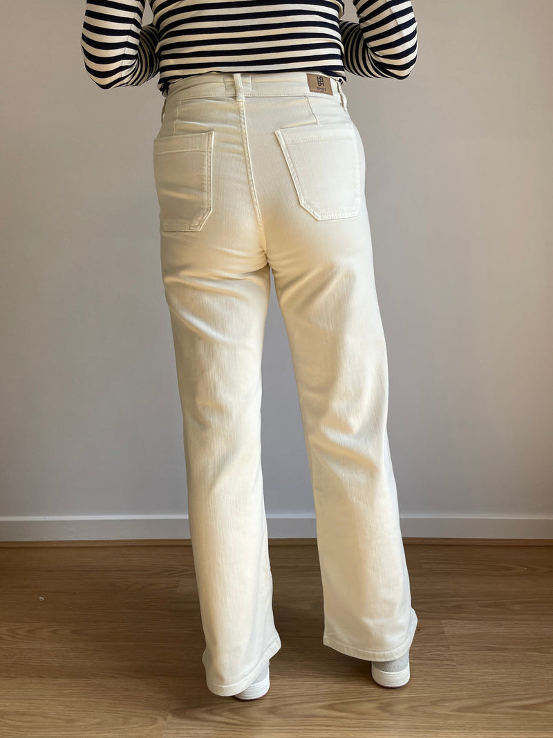 Samovar Cream Wide Leg Jeans | EMME