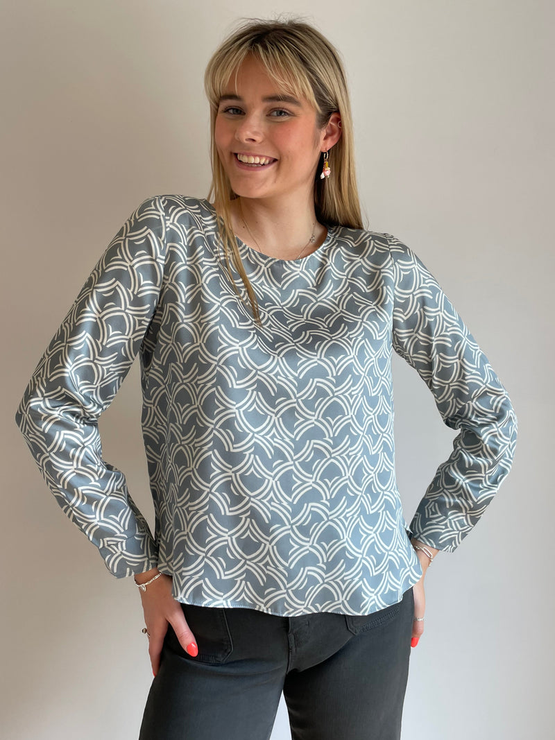 Jimco Grey Patterned Blouse | EMME